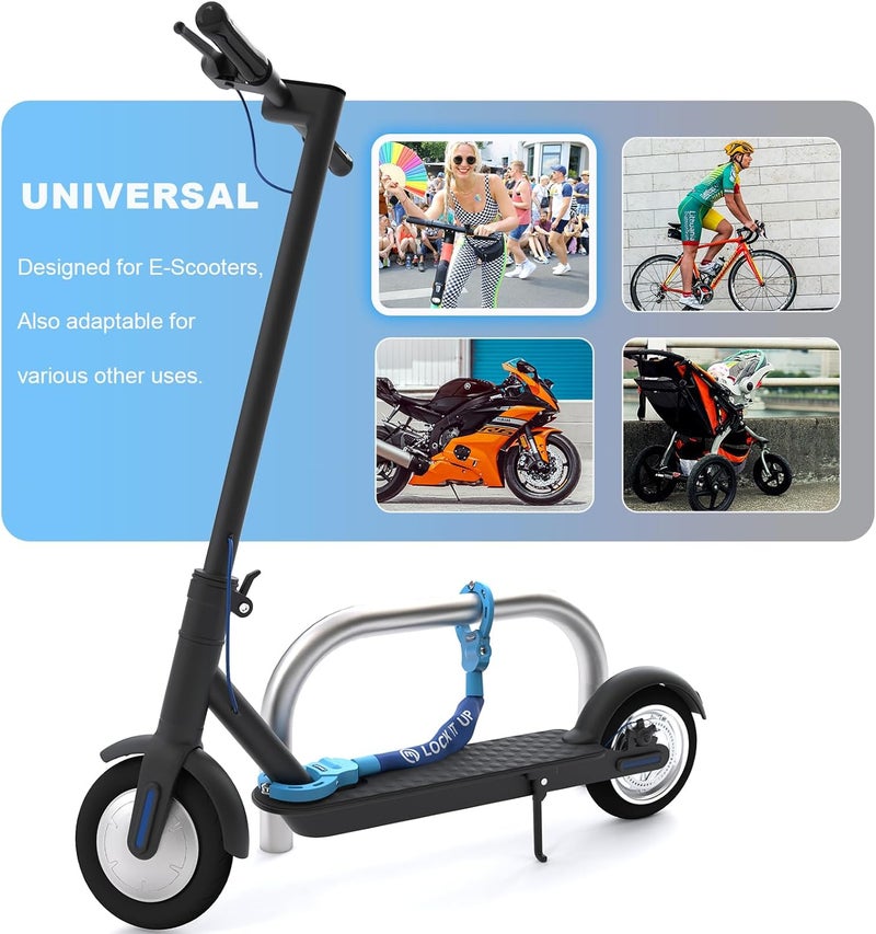Mezelon Electric Scooter Lock, 8mm Chain Lock Bike Locks Heavy Duty Anti Theft with 3 Keys for E-Bike/Electric Scooters - Image 5
